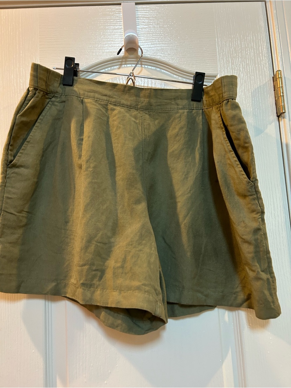 A New Day olive green Women's Casual Linen-Blend Shorts